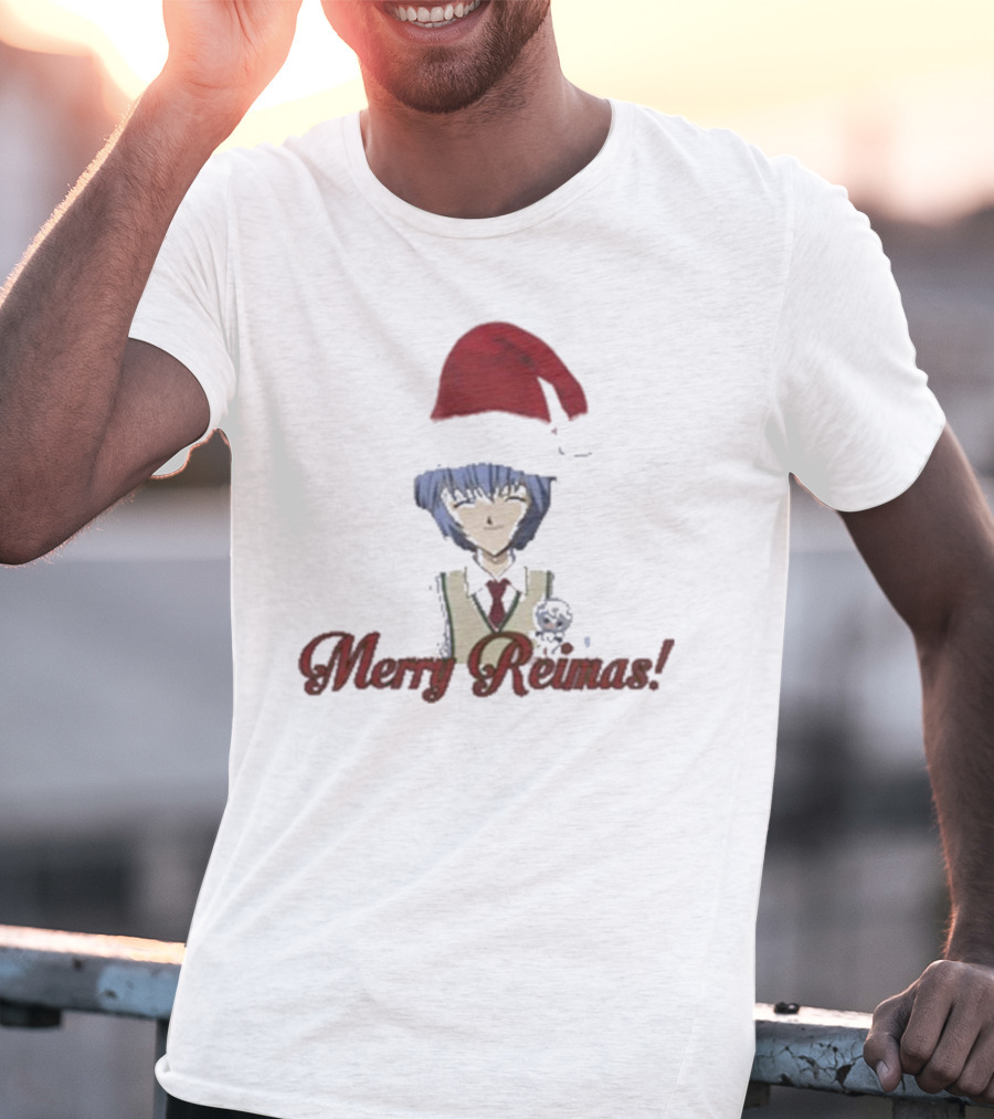 Merry Reimas Anime Character Santa Hat Holiday T-Shirt
