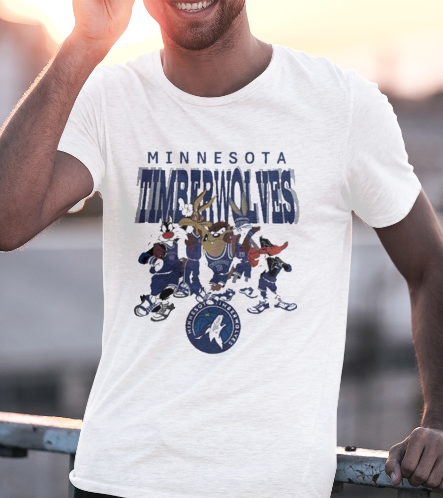 Minnesota Timberwolves NBA Basketball Featuring Looney Tunes Characters T-Shirt