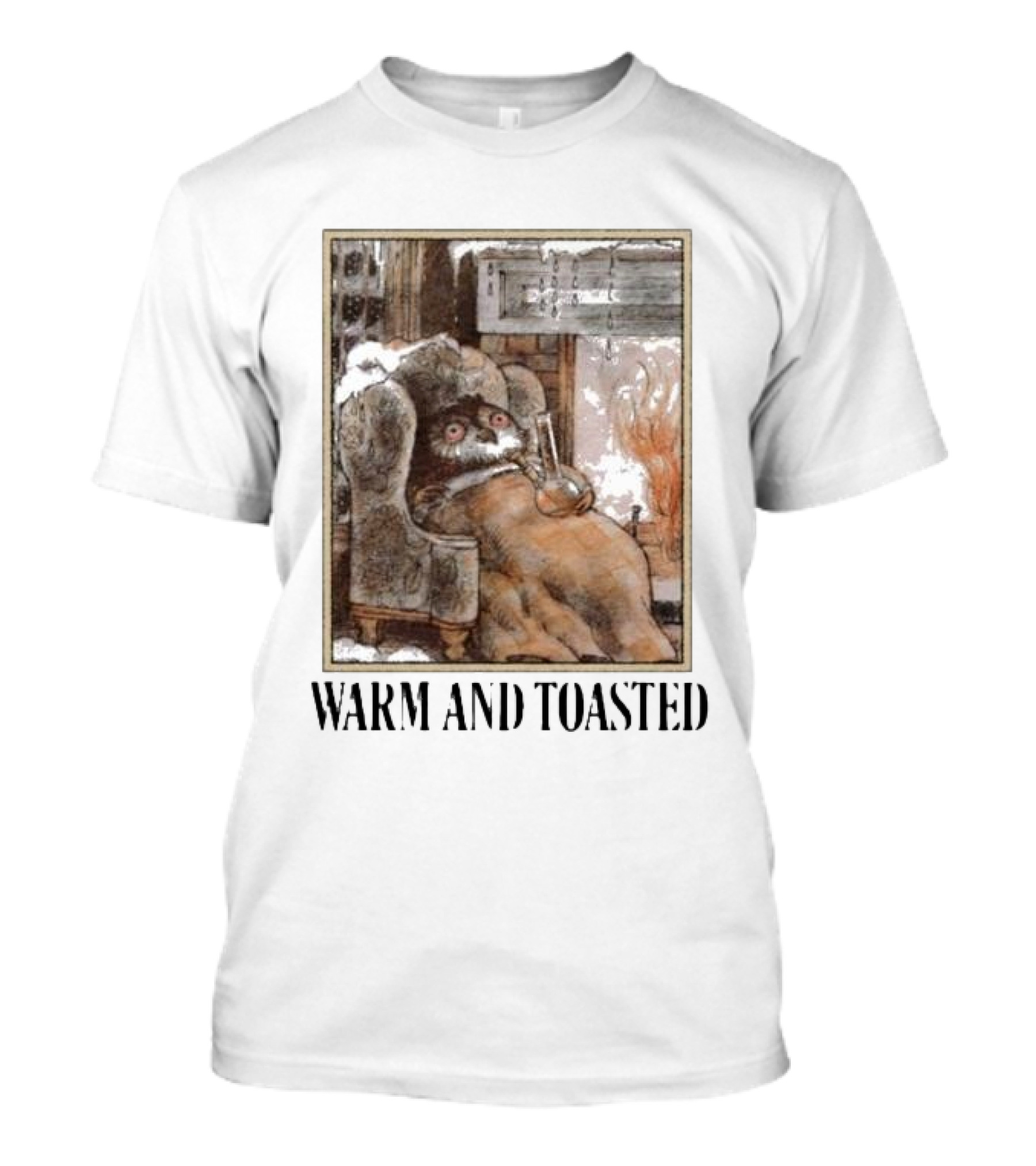 Warm And Toasted Owl Relaxing By The Fire T-Shirt