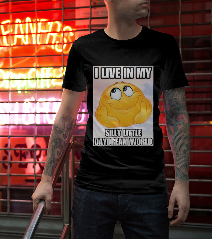I Live In My Silly Little Daydream World Emoji T-Shirt