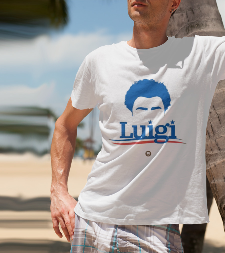 Luigi Meme Industrial Complex Blue Hair Mustache T-Shirt
