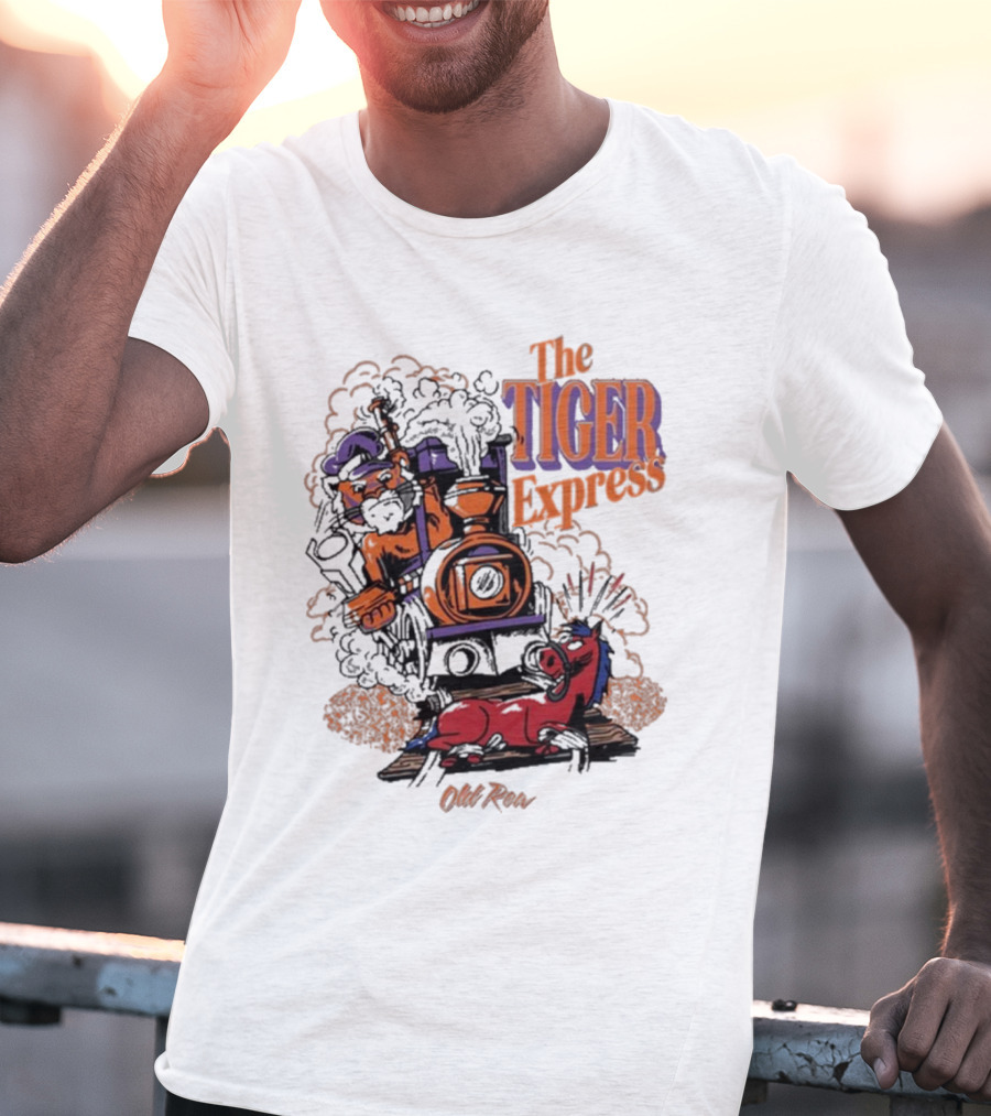 The Tiger Express Old Row Tiger Engineer With Train And Horse T-Shirt