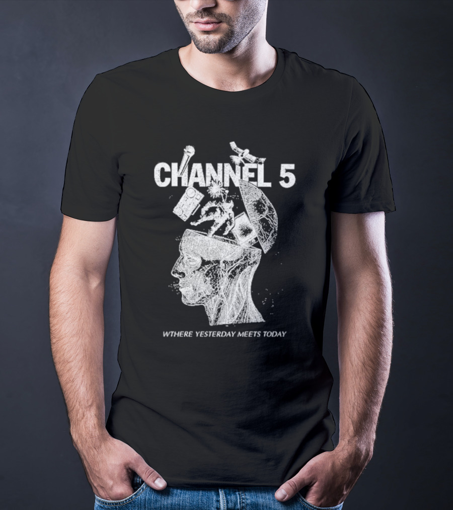Channel 5 Where Yesterday Meets Today Retro Futuristic Fusion T-Shirt