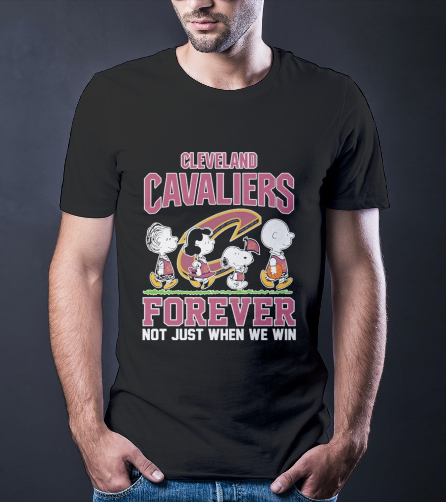 Cleveland Cavaliers Forever Not Just When We Win Peanuts Characters Walking Basketball Retro T-Shirt