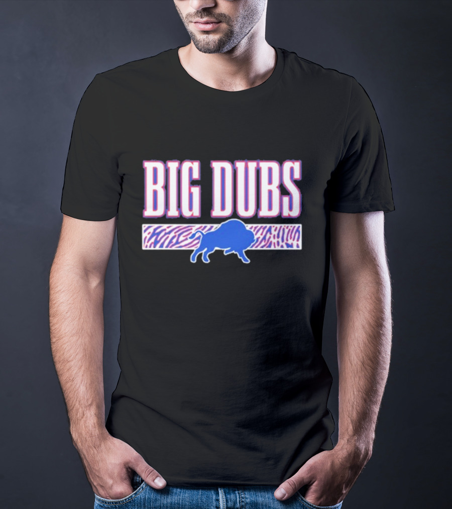 26 S Buffalo Big Dubs Blue Buffalo Zebra Print T-Shirt