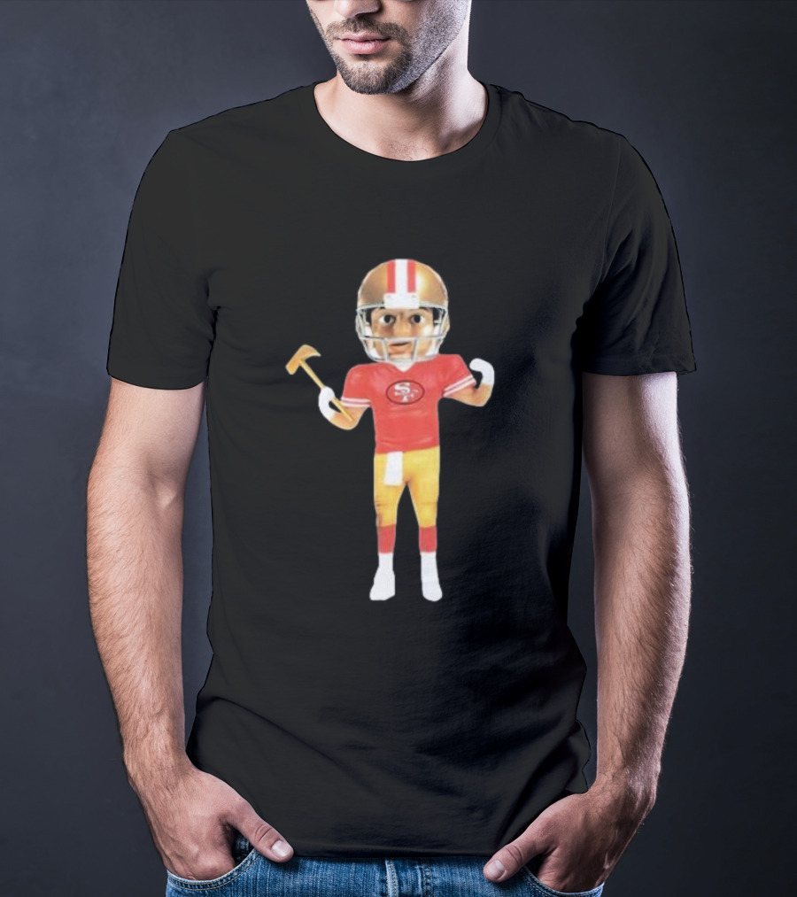 49Ers X Gorf Bobblehead Football Figure With Helmet And Pickaxe T-Shirt