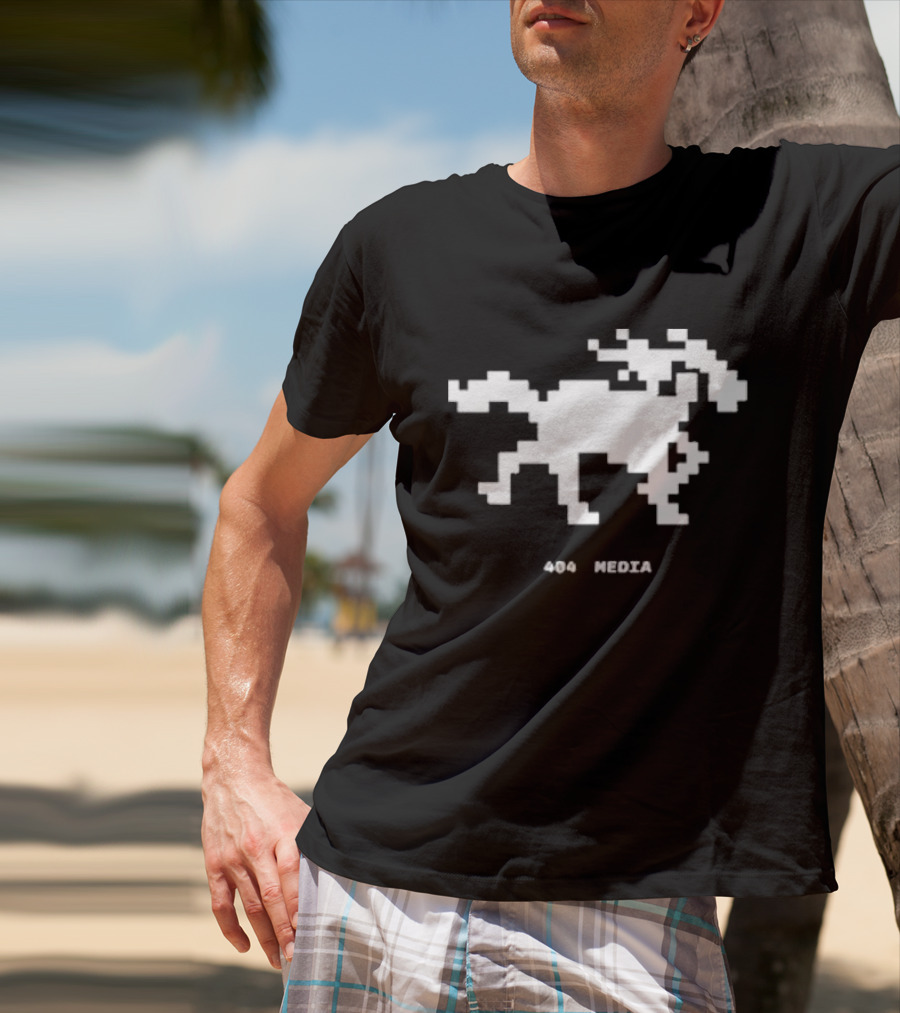 404 Media Pixelated Horse Retro Digital Aesthetic T-Shirt