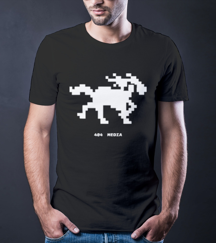 404 Media Pixelated Horse Retro Digital Aesthetic T-Shirt