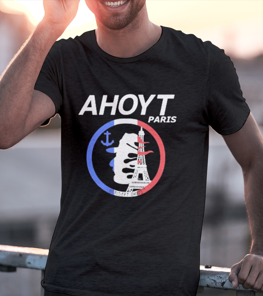 Ahoyt Paris Anchor Eiffel Tower Red Blue Circle No Budget Pirates T-Shirt
