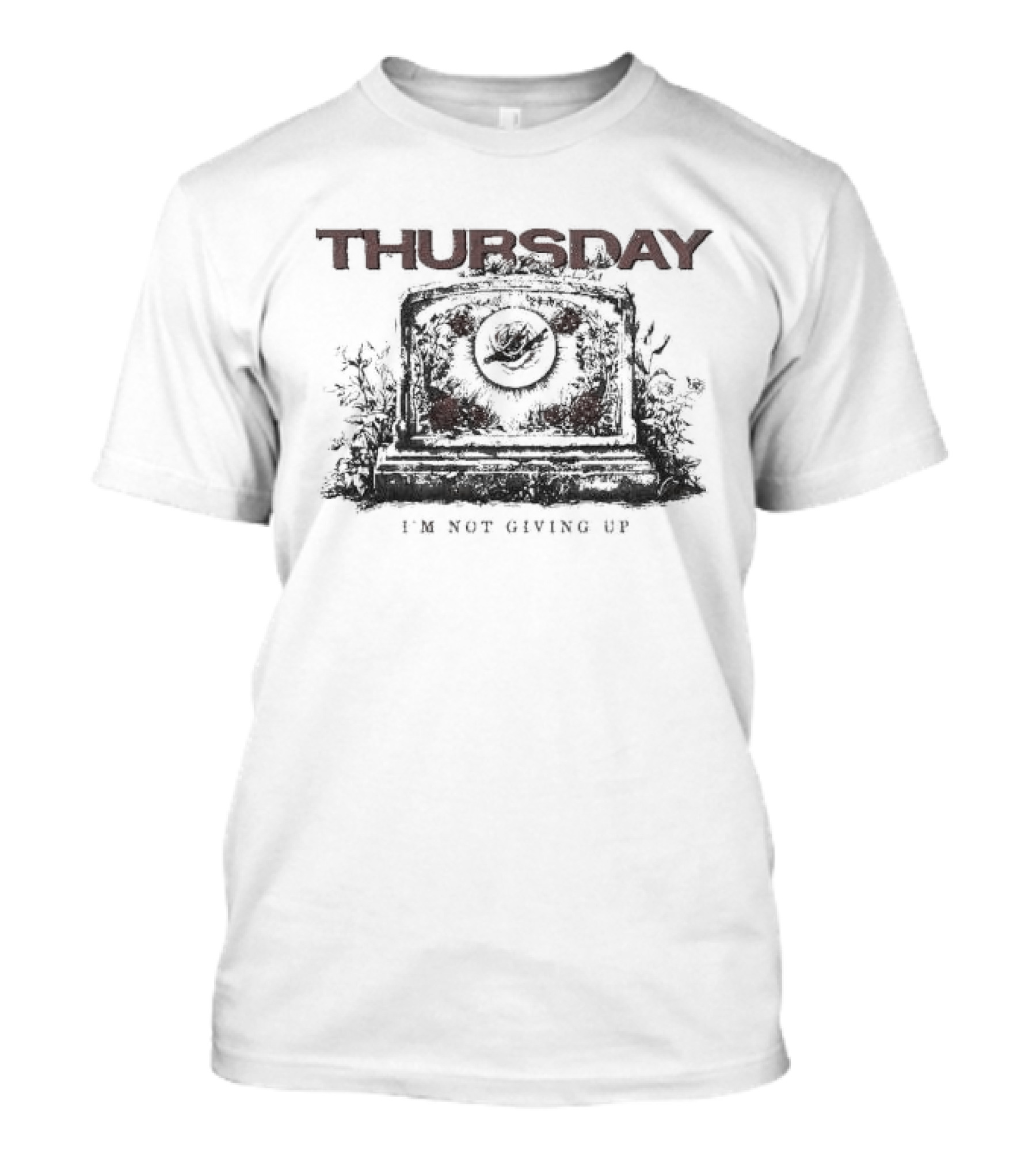 Thursday I'm Not Giving Up Gravestone Red Roses Khaki T-Shirt