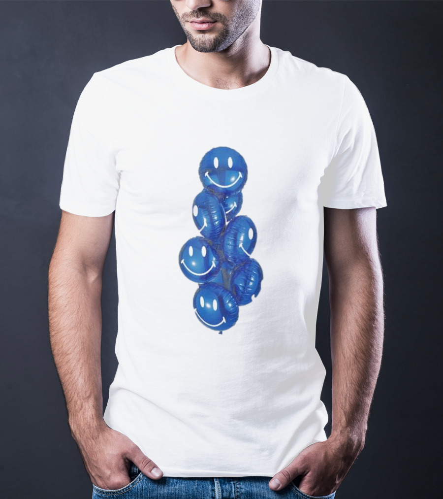 Smiley Celebration Blue Balloons T-Shirt