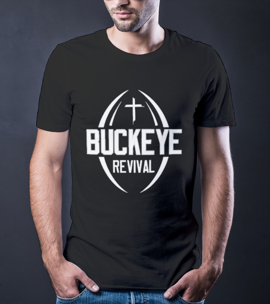 Buckeye Revival Football Faith Cross Emblem T-Shirt