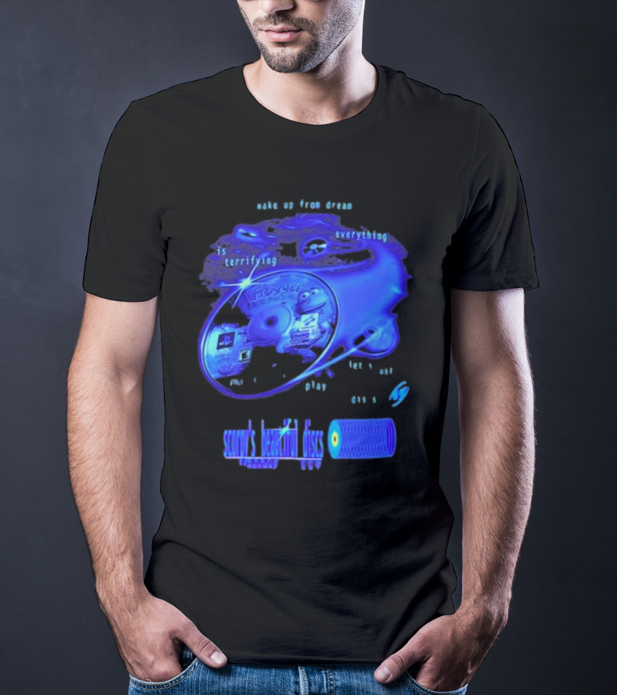 Frogger Everything Is Terrifying Let Yourself Play Scruff's Beautiful Discs CHANNEL17 T-Shirt