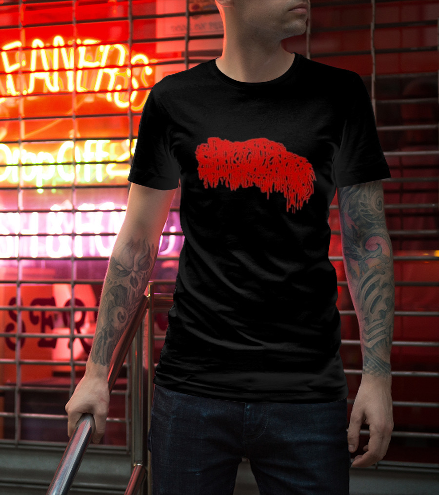 Mcneely Sanguisugabogg Red Dripping Text T-Shirt