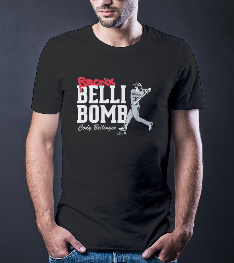 Cody Bellinger Bronx Belli-Bomb Baseball Swing T-Shirt