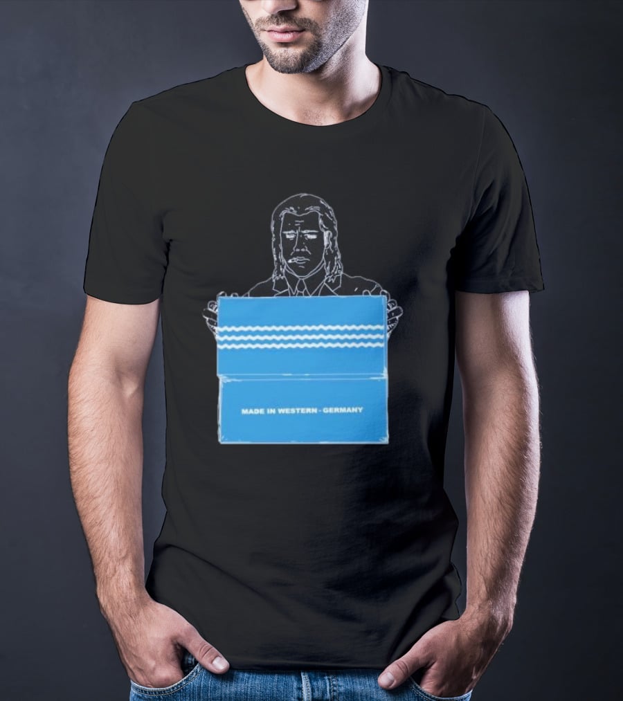 Made In Western Germany Pulp Fiction Blue Box Holder T-Shirt