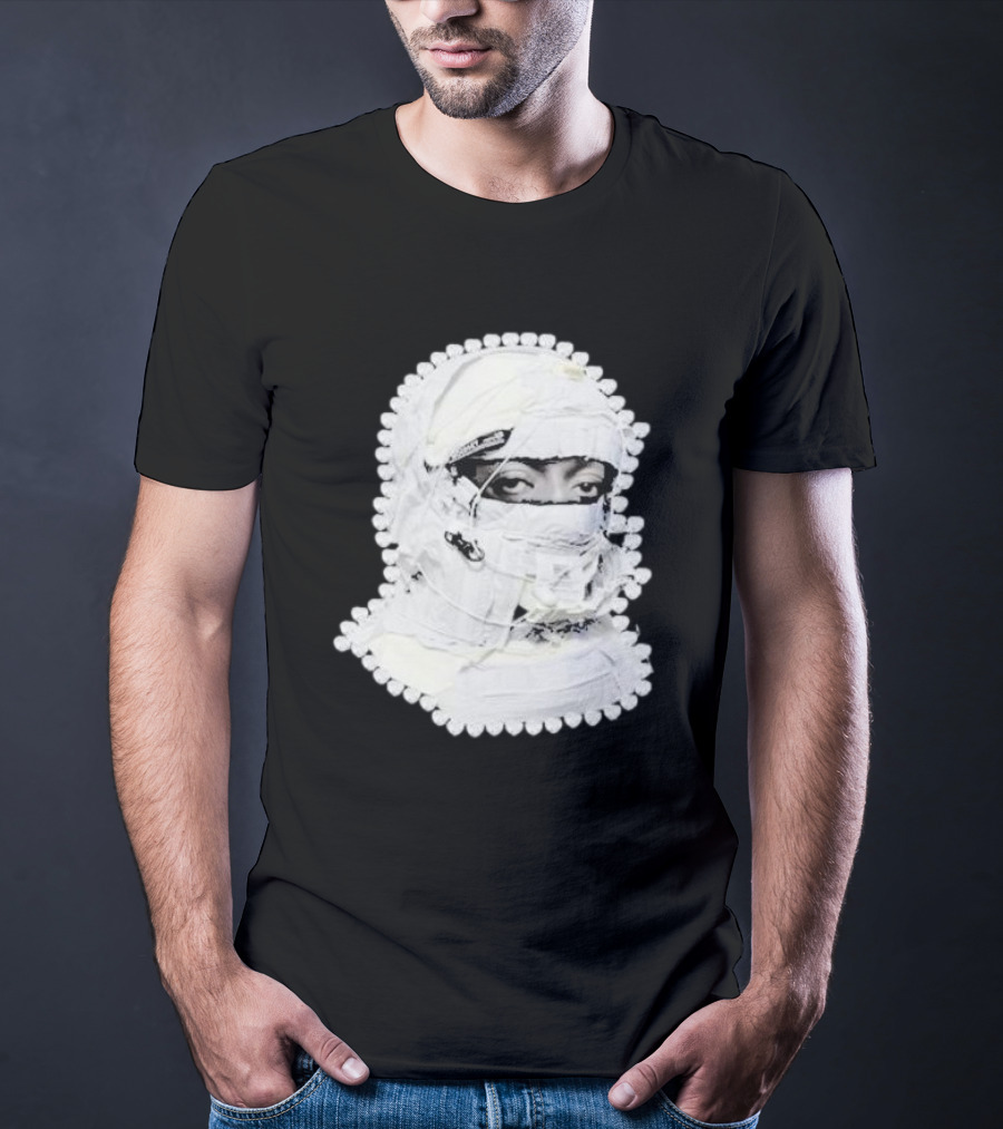 Noissey High Quality Functional Print Pull Over White Masked Figure T-Shirt