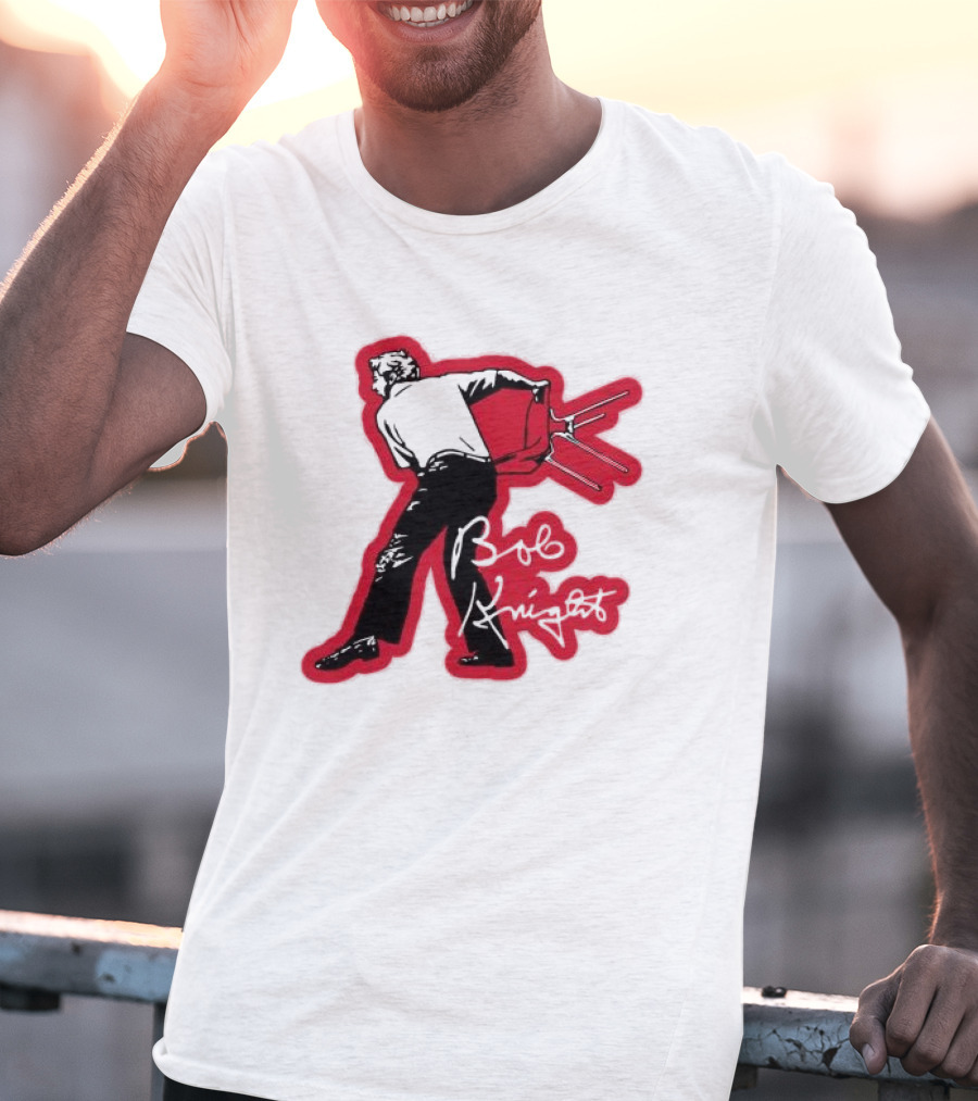 Bob Knight Throwing Chair Basketball Iconic Moment T-Shirt