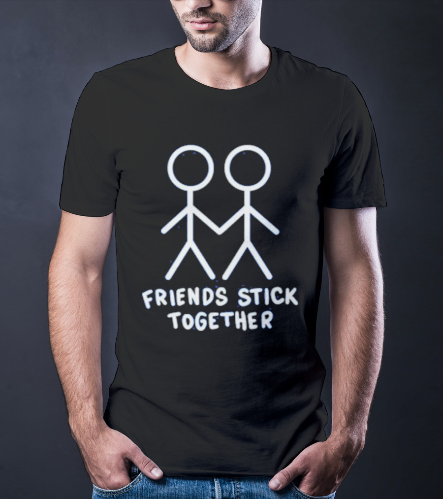 Friends Stick Together Stick Figures Holding Hands T-Shirt