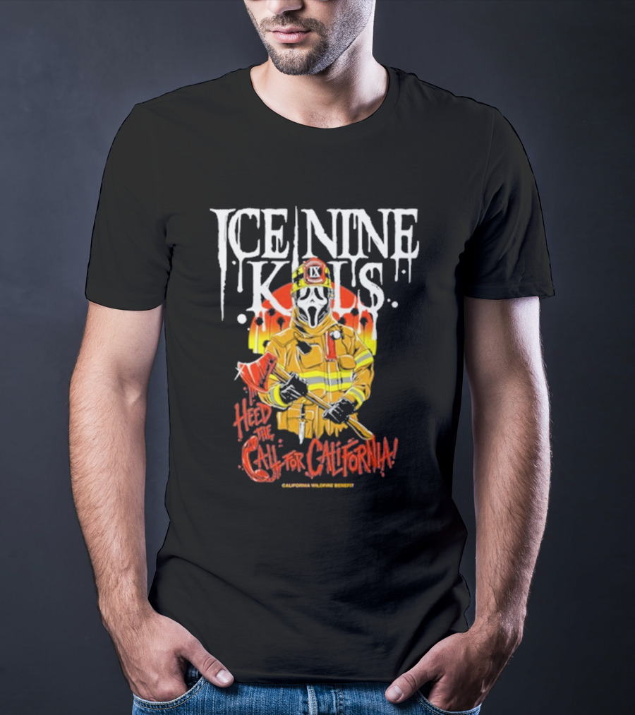 Ice Nine Kills Heed The Call For California Wildfire Benefit Scary Firefighter T-Shirt
