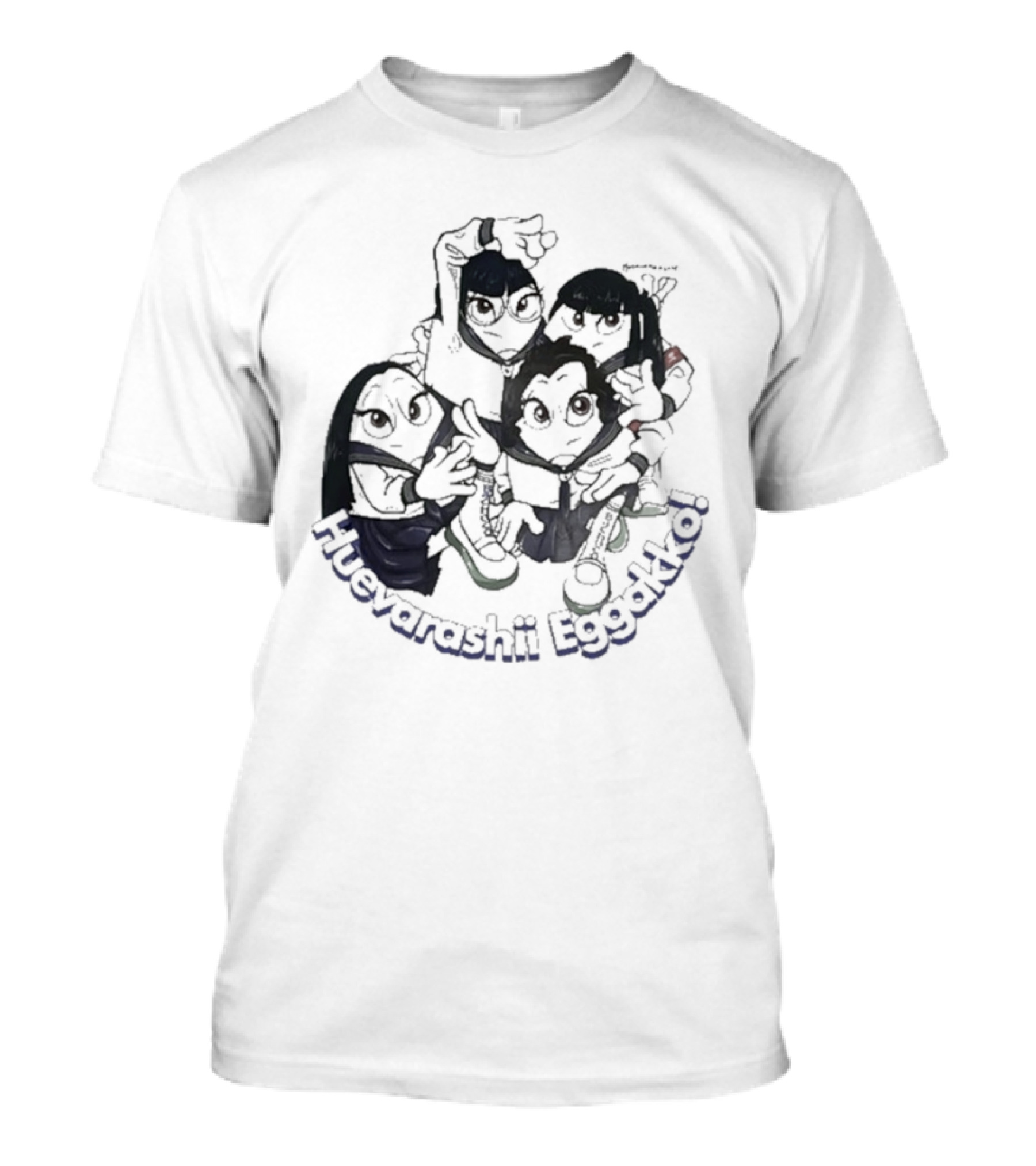 Huevarashii Eggakko Funny Cartoon Characters T-Shirt