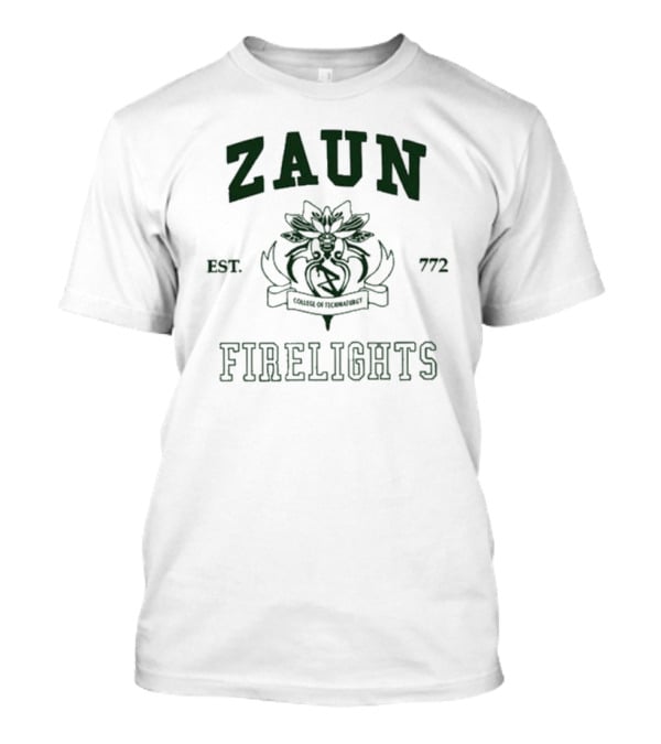 Zaun College Of Technomaturgy Firelights Est 772 T-Shirt