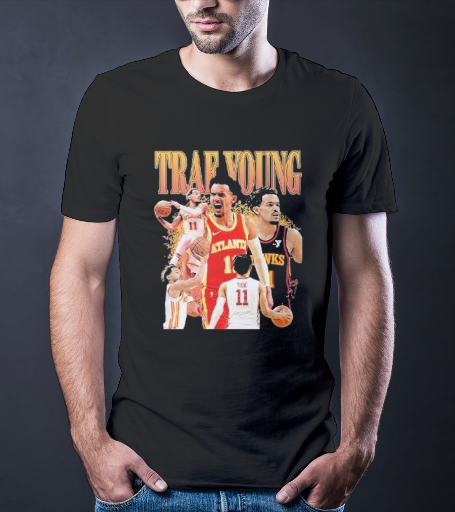 Trae Young Atlanta Hawks Basketball Collage T-Shirt