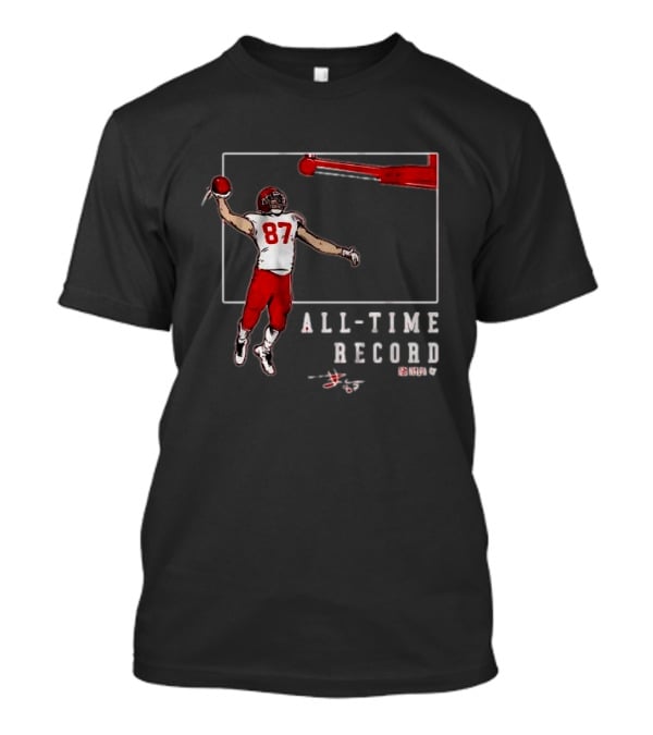 Travis Kelce 87 All-Time Record Touchdown NFL Football T-Shirt