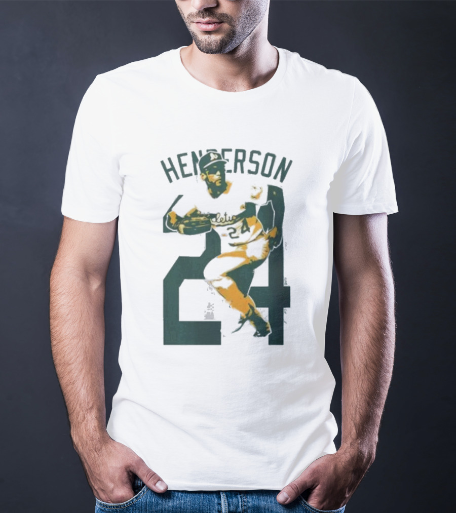 Athletics Forever Rickey Henderson 24 Thank You For Memories T-Shirt