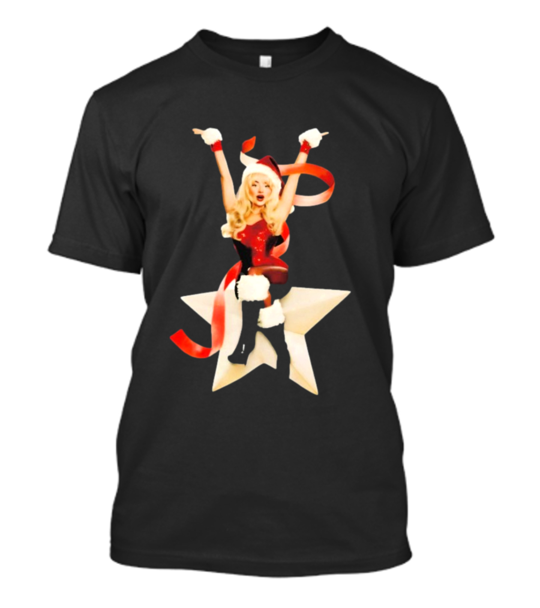 Sabrina Carpenter Santa Star Festive Decor T-Shirt