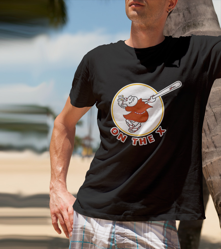 San Diego Padres Swinging Friar Mascot On The X T-Shirt