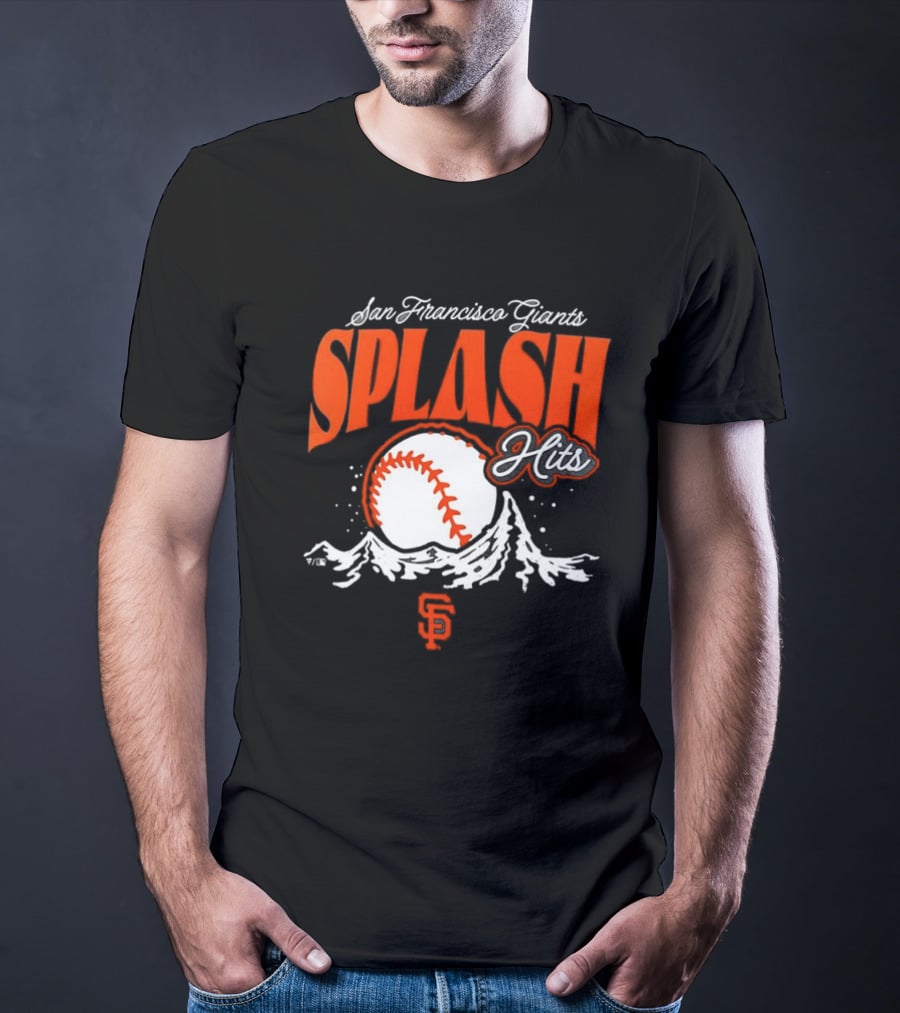 San Francisco Giants Splash Hits Baseball Waves And Number 9 T-Shirt