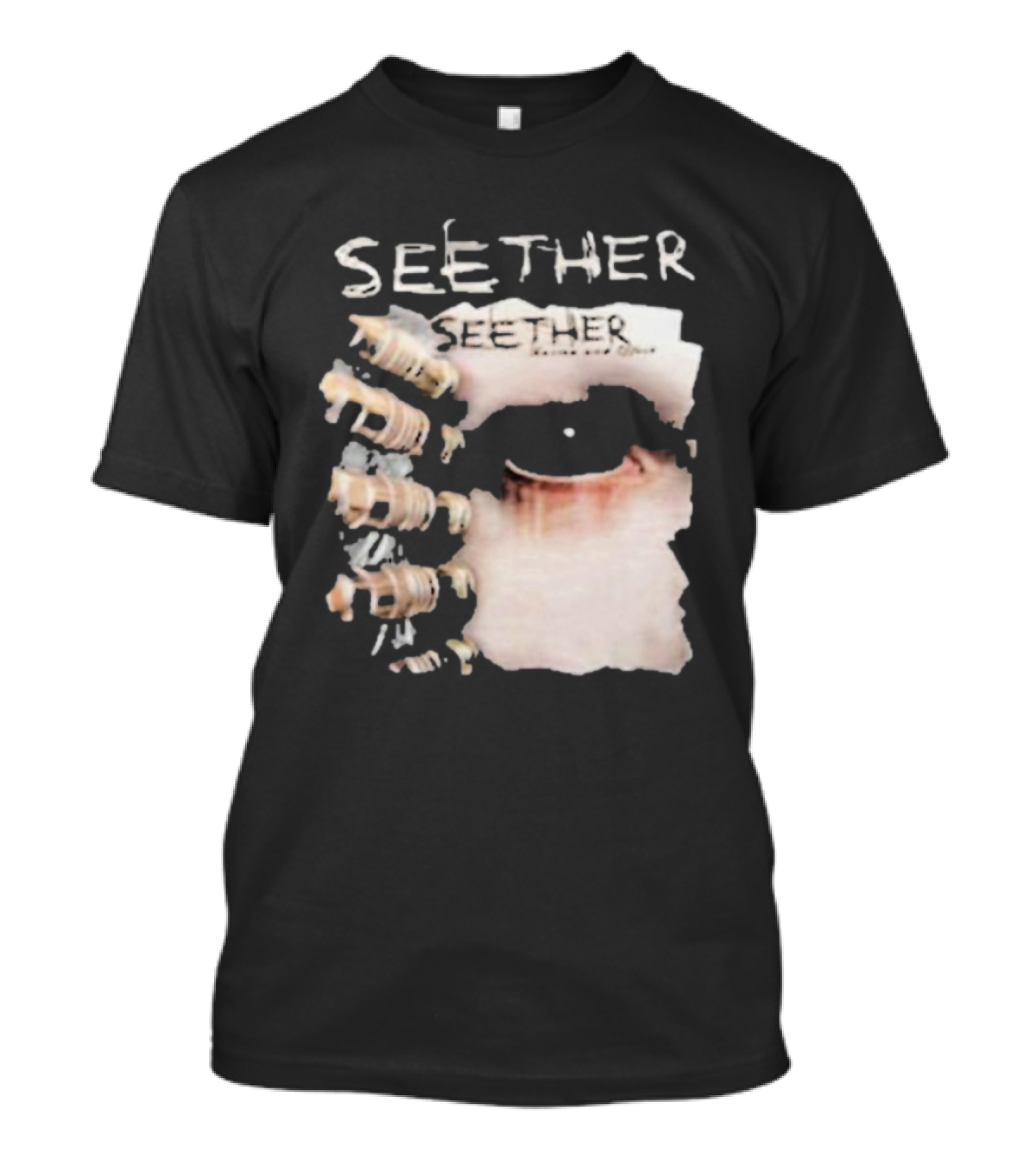 Seether Karma And Effect Eye Skeleton Couple Image T-Shirt