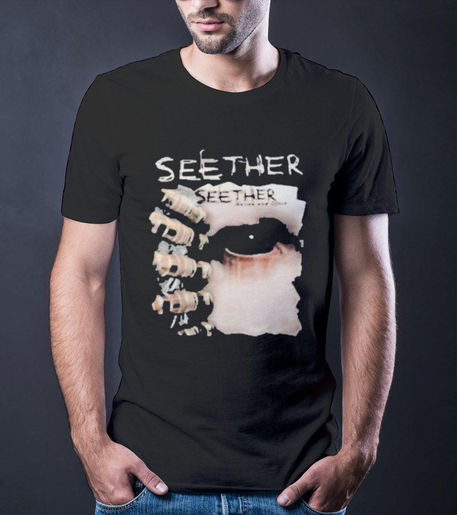 Seether Karma And Effect Eye Skeleton Couple Image T-Shirt