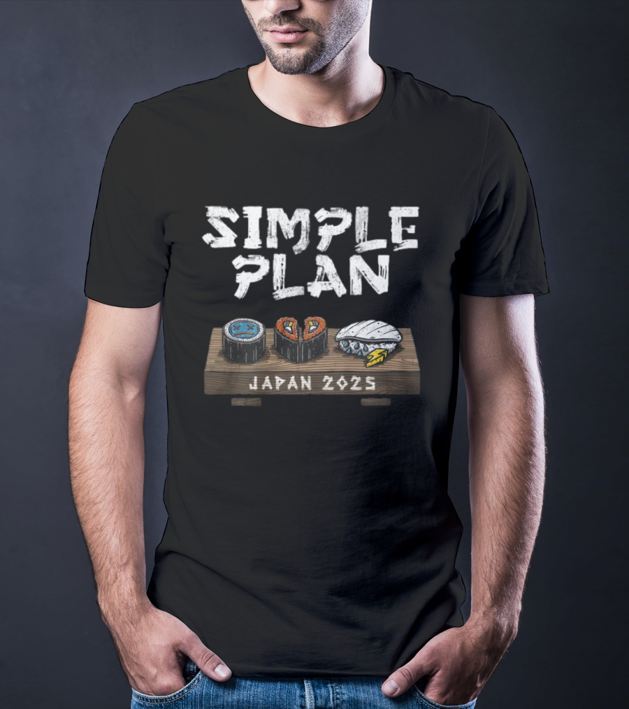 Simple Plan Japan 2025 Sushi Icons T-Shirt