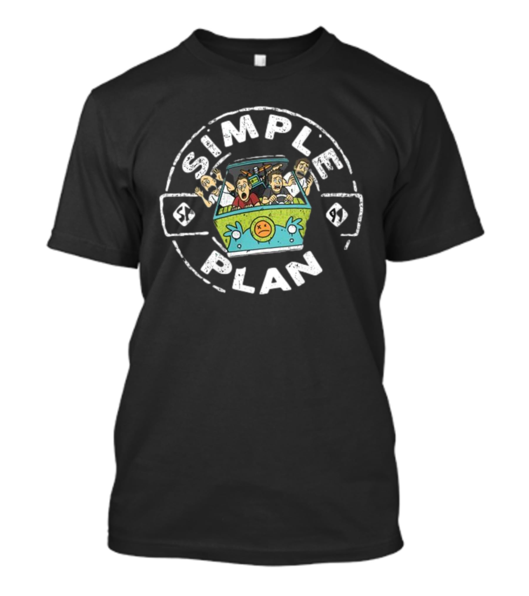 Simple Plan Cartoon Car Chaos Adventure T-Shirt