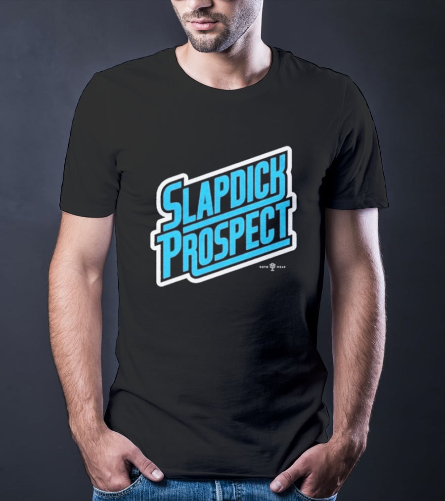 Slapdick Prospect Blue Bold Text T-Shirt