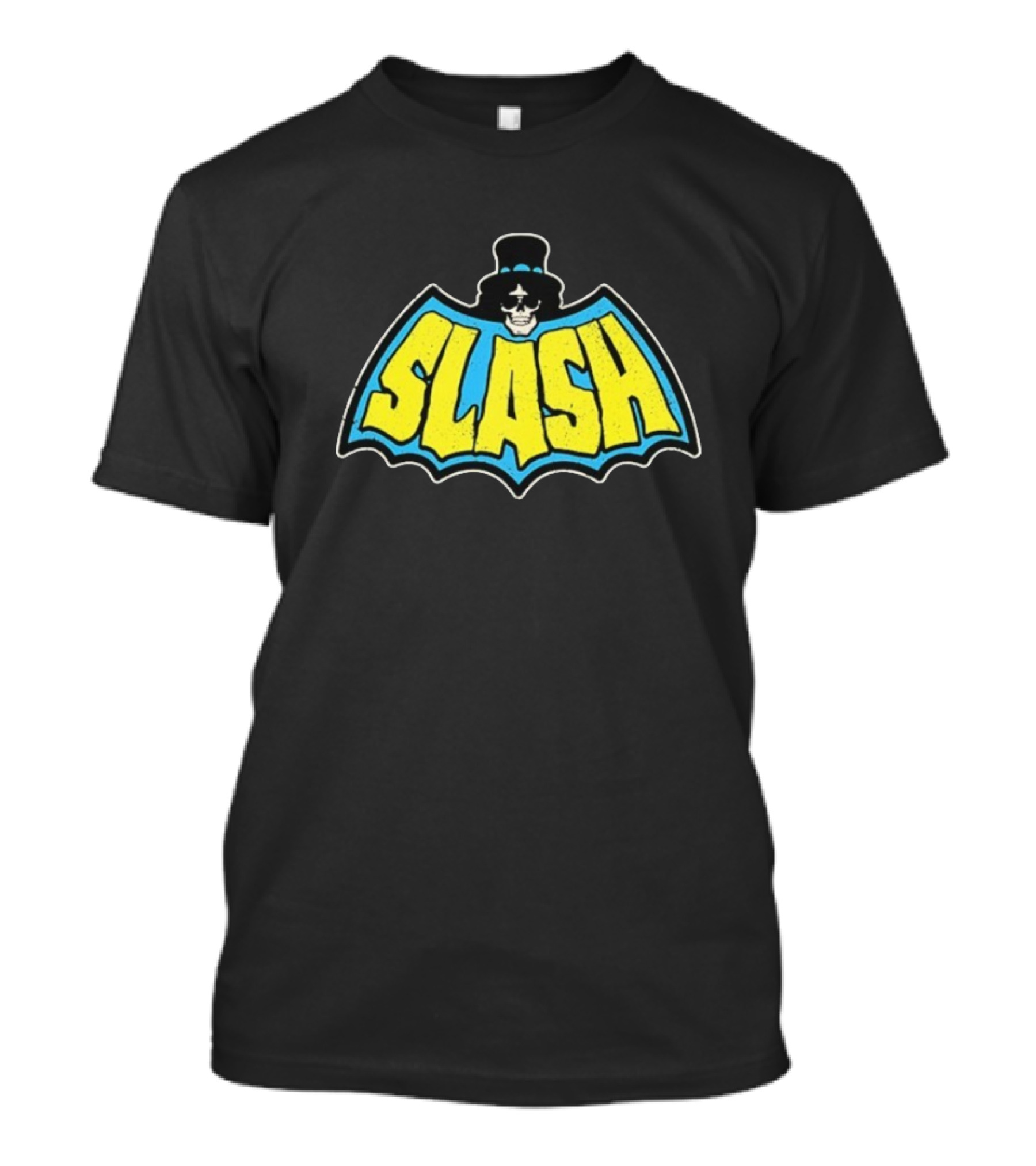 SLASH Batman Inspired Logo With Top Hat And Skull T-Shirt