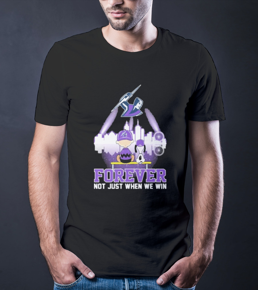 Snoopy Charlie Brown Melbourne Storm Forever Not Just When We Win Peanuts Skyline T-Shirt