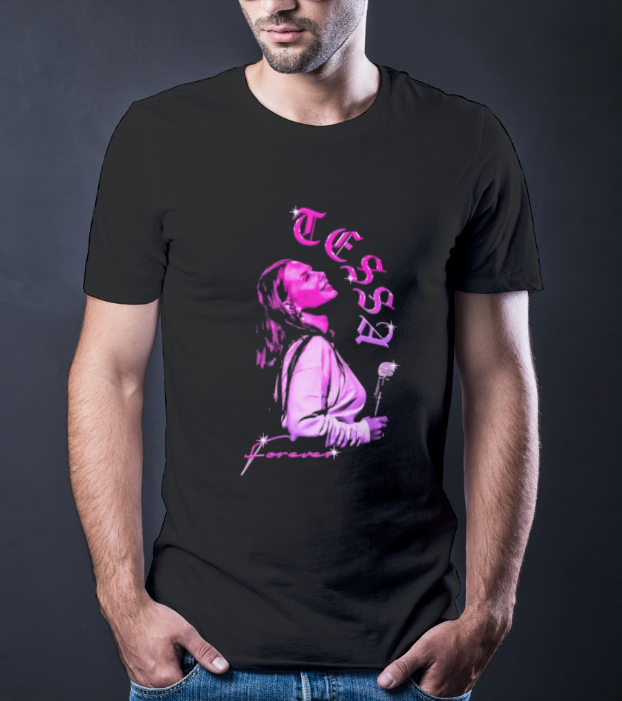Tessa Forever Økologisk Pink Silhouette With Rose And Stars T-Shirt