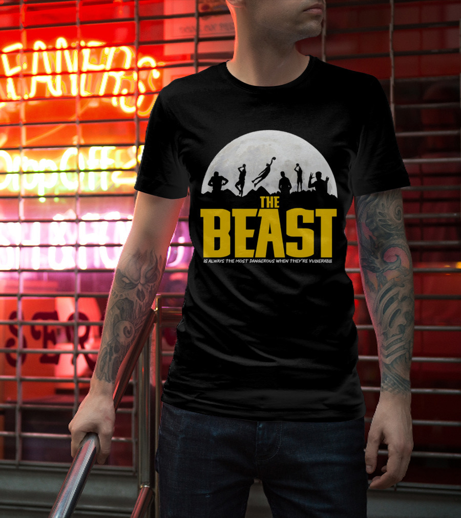 The Beast Is Always The Most Dangerous When They're Vulnerable Silhouettes Moon Scene T-Shirt