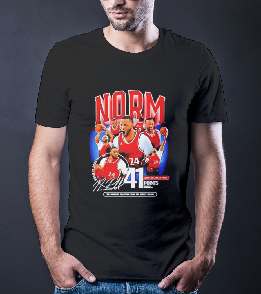 Clippers Norman Powell 24 Clippers Career High Signature 41 Points T-Shirt