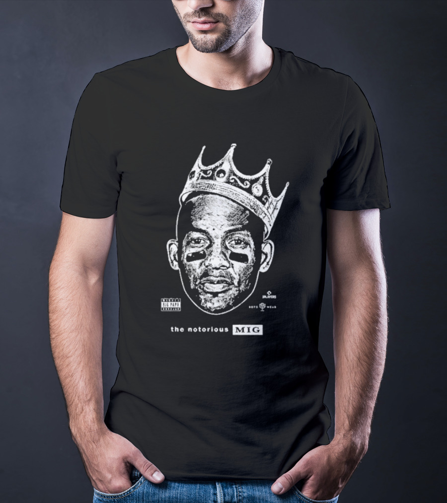 The Notorious Mig Crown Face With Parental Advisory And Labels T-Shirt