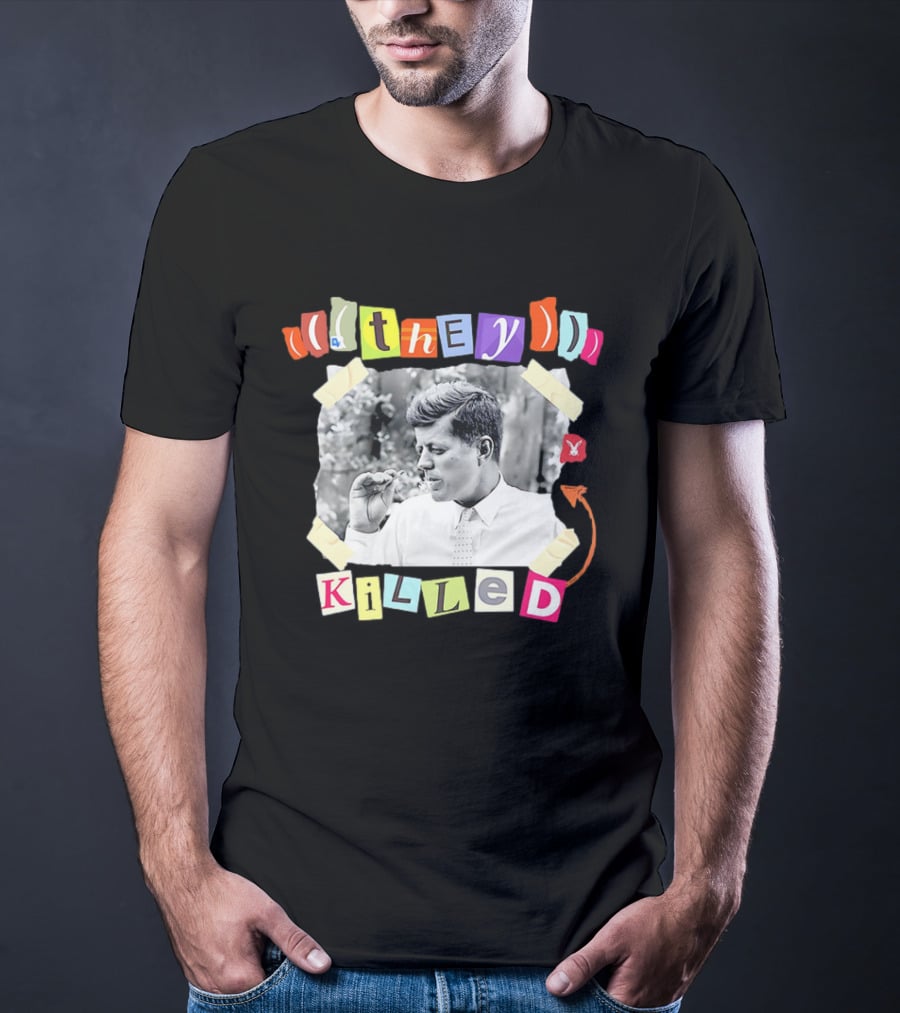 They Killed John F. Kennedy Smoking Retro Style T-Shirt