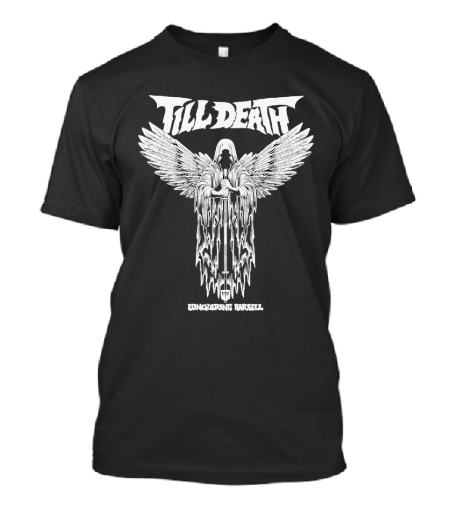 Till Death Angel Conquering Barbell T-Shirt