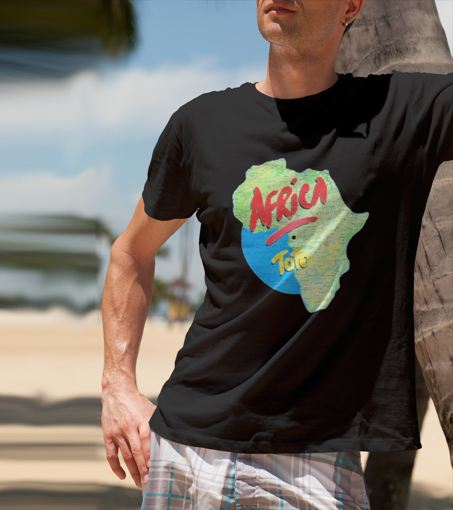 Toto Africa Map Shape With Record Design T-Shirt
