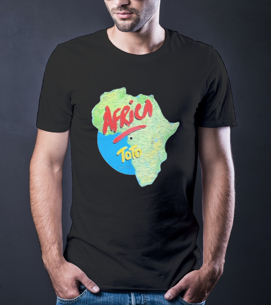 Toto Africa Map Shape With Record Design T-Shirt