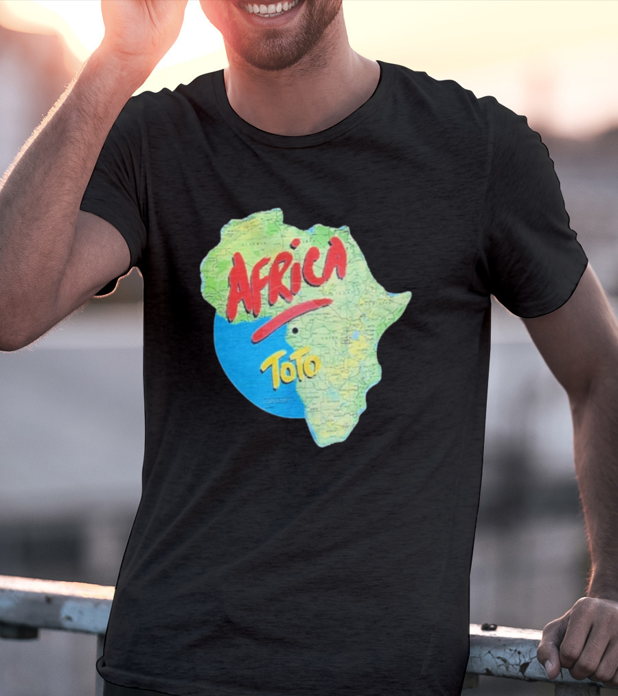 Toto Africa Map Shape With Record Design T-Shirt