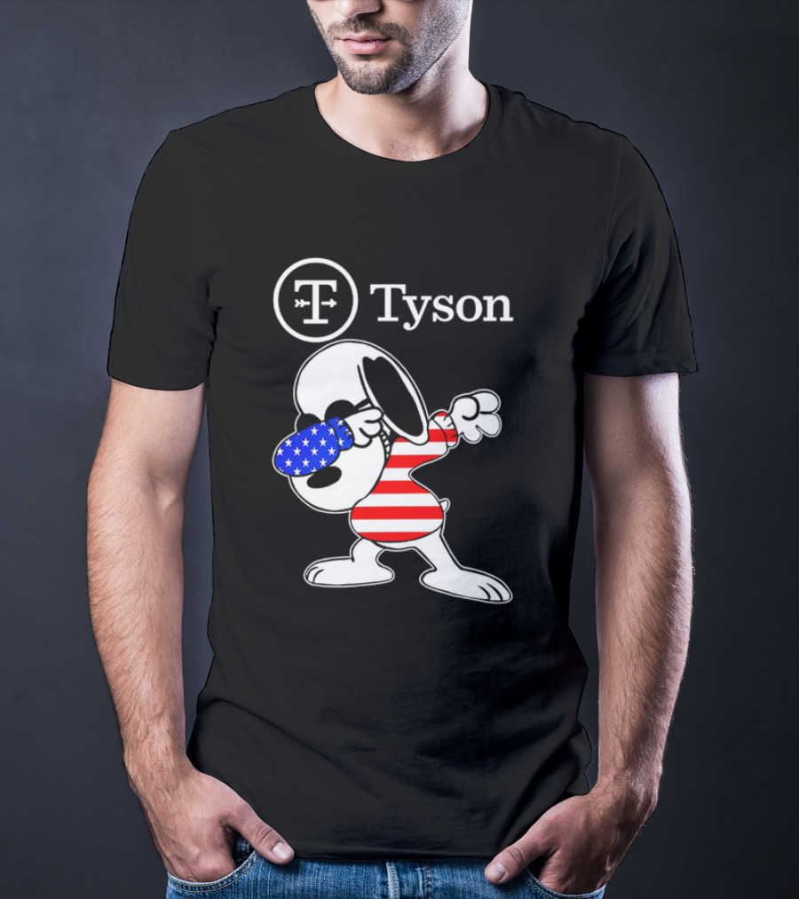 Tyson Foods Snoopy Dabbing American Flag Character T-Shirt