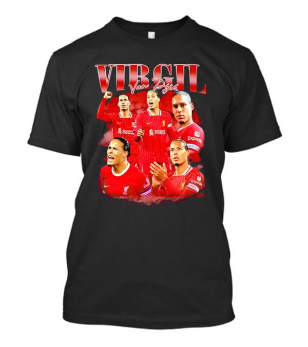 Virgil Van Dijk Liverpool FC Number 4 Captain Liverpool Red Jersey T-Shirt